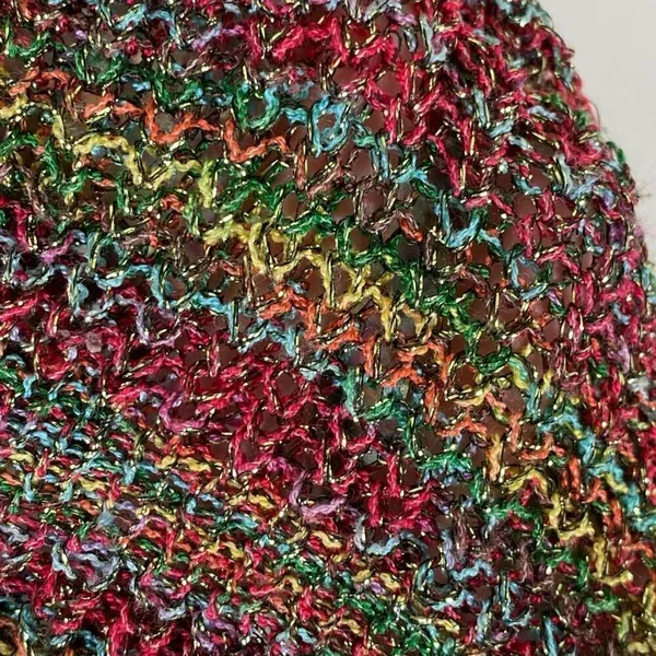 Vintage y2k Kessley Multicolor Rainbow Metallic Bell Sleeve Cardigan Sweater S - Image 7