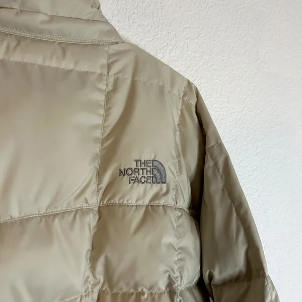 The North Face 600 Fill Vintage Puffer Parka Womens Size Large Cream Silver 2008 - Image 9