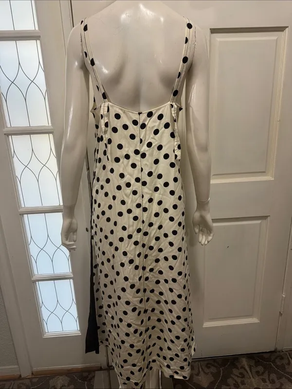 zara cotton polka dot dress limited edition side pocket size medium - Image 12