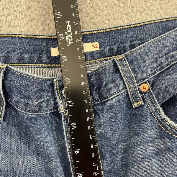 Levi's Low Pro Straight‎ Jeans Women 32 Dark Wash High Rise Distressed Denim - Image 9