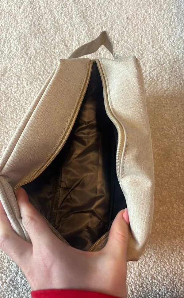 Makeup/Toiletry Bag Tan - Image 4