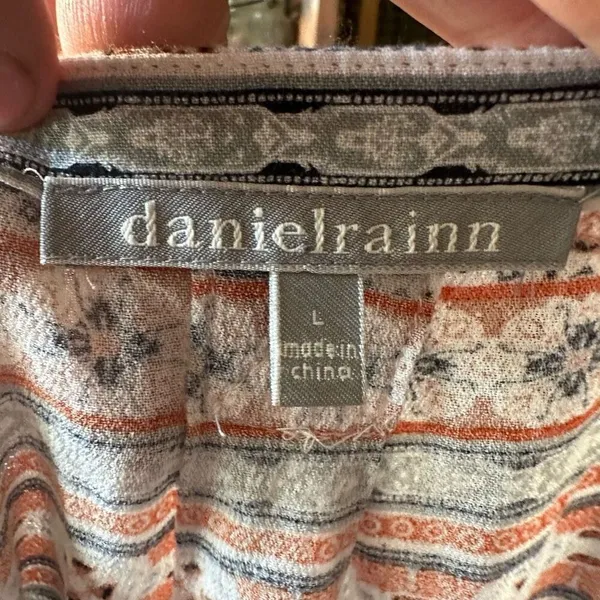 Daniel Rainn patchwork accordion boho L peasant blouse - Image 3