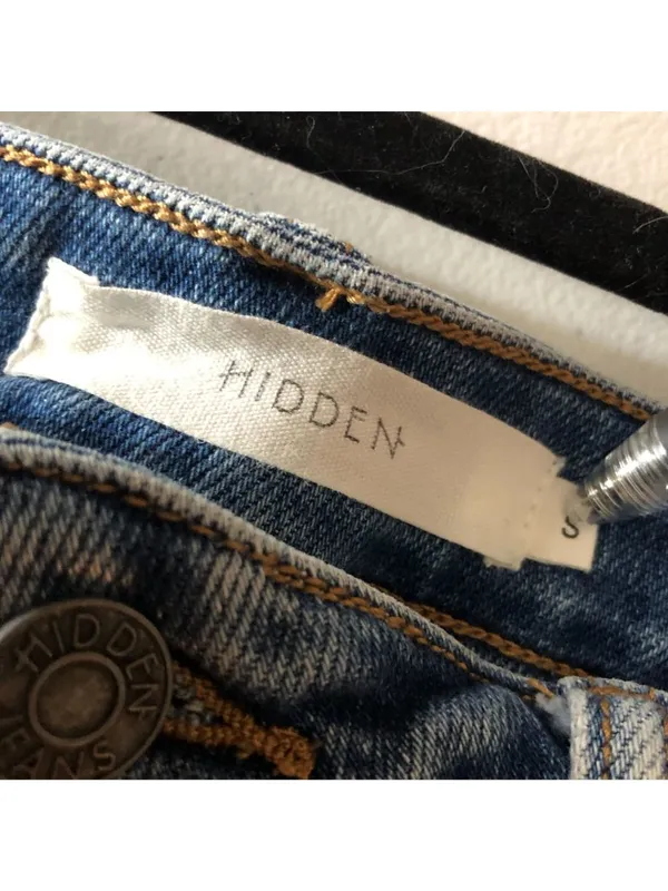 Hidden Womens Shorts Denim Cutoff Button Fly Stretch S Blue - Image 3