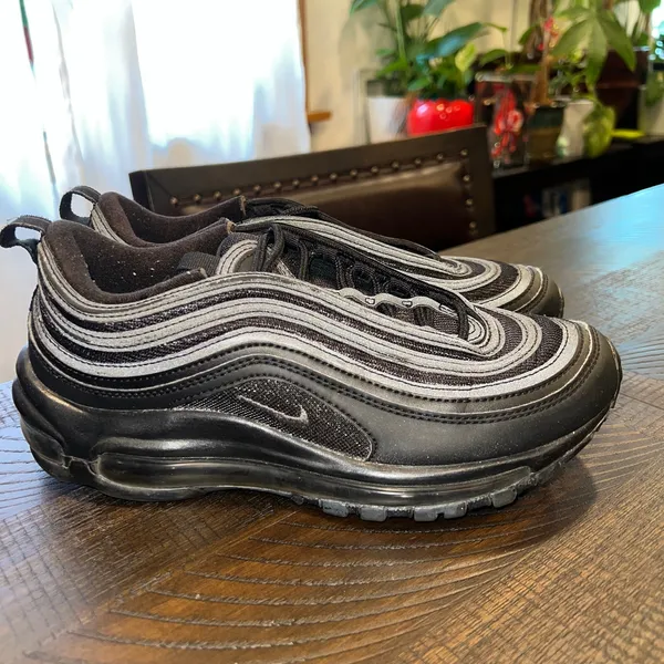 Nike air max 97 triple black 7.5 women *no insoles - Image 2