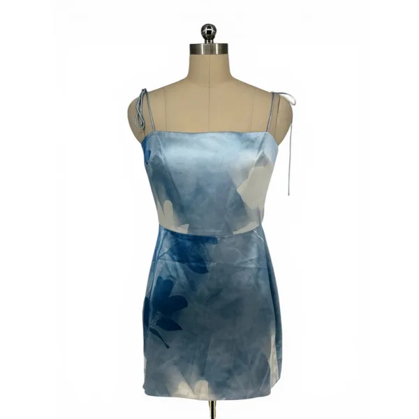 New Amanda Uprichard Avani Mini Dress Blue Ombré Square‎ Neck Size Small - Image 4