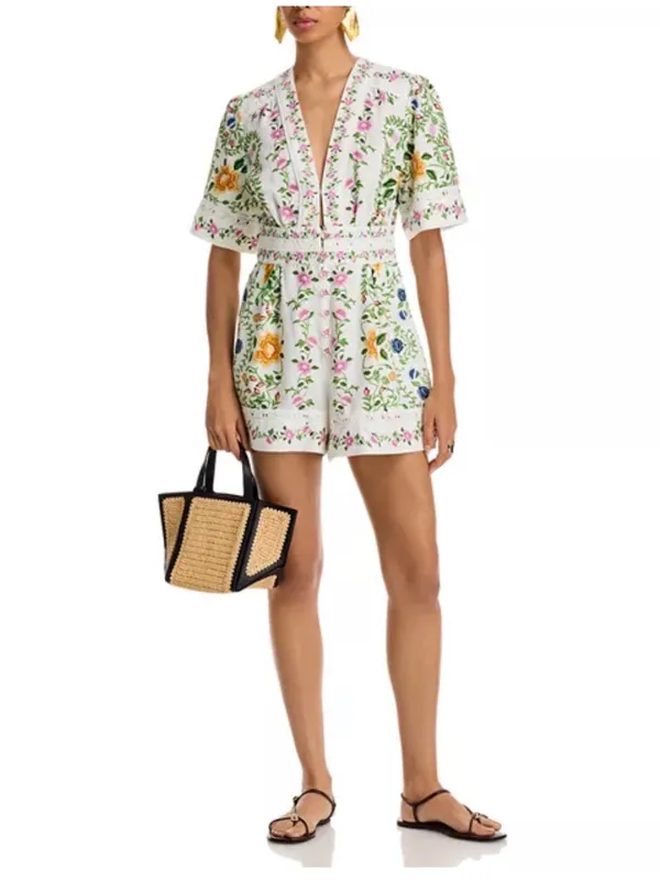 FARM Rio Folk Floral Romper - Image 5