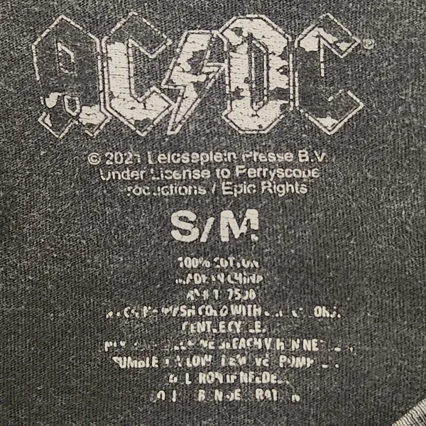 AC/DC Gray Distressed T-Shirt Size Small/Medium Unisex ACDC Tee - Image 7