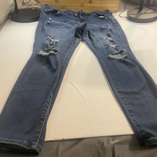 Torrid Feel The Fit Plus Size 18 Blue Mid Rise Medium Wash Distressed Jeggings - Image 7