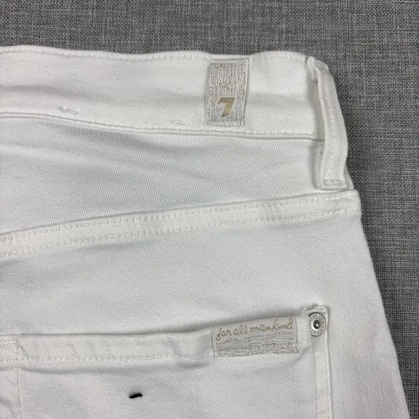 7 For All Mankind Jeans‎ Womens 31 White High Waist Ankle Skinny Denim 5-Pocket - Image 7