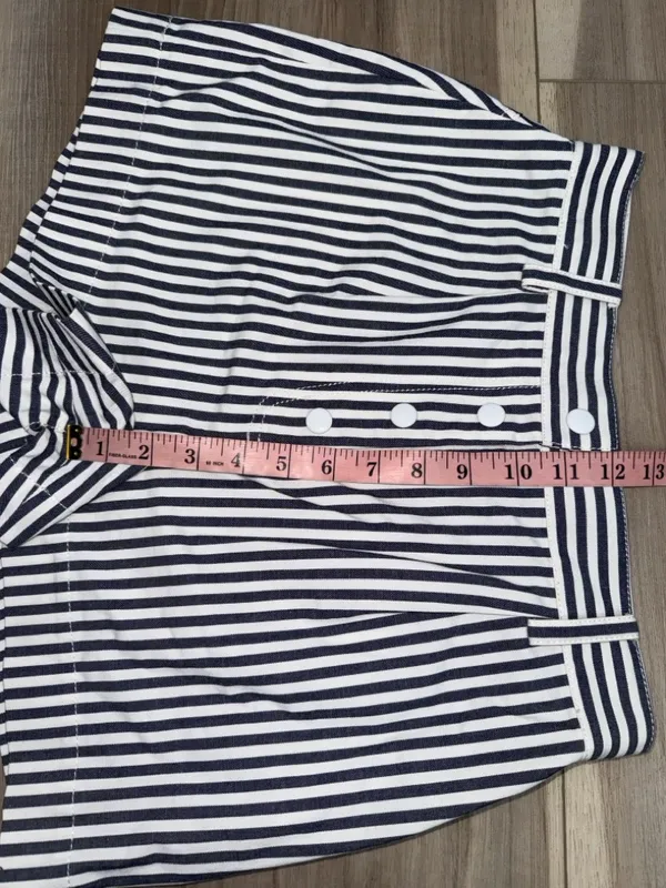 Derek Lam 10 Crosby striped nautical pleated front shorts size 2 high waisted - Image 7