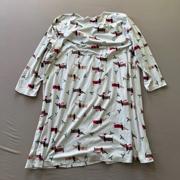 Dog Print Christmas Nightgown White Size XL - Image 2