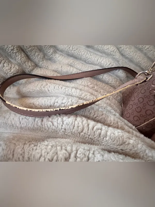 Guess Pink Monogram Mini Satchel Crossbody Purse - Image 8