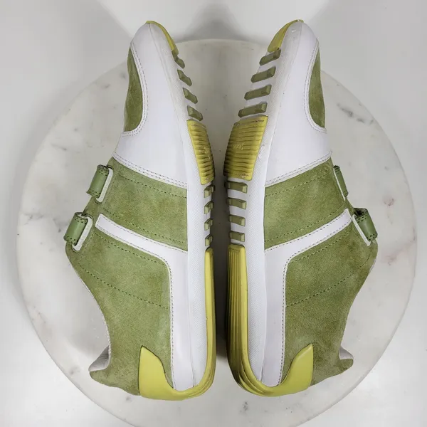 Lacoste Womens Vito Driving Shoe 9 Green White Leather Suede Hook & Loop Sneaker - Image 15