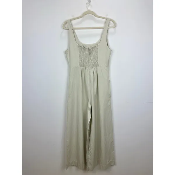 Madewell Wide Leg Jumpsuit Drapey Twill Muted Stone Beige Minimalist US 6 NWT - Image 10