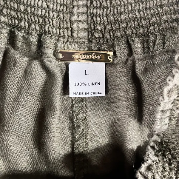 Magaschoni Wide Leg Linen Pants Women Large Pull On Elastic Waist‎ Boho Travel - Image 9