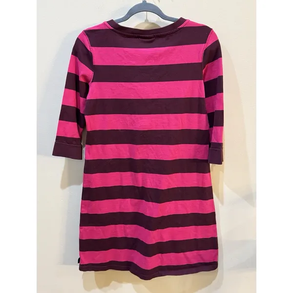 Patagonia Women 3/4 Sleeve Sender Stripe‎ Mini Dress Pink Organic Cotton Medium - Image 3