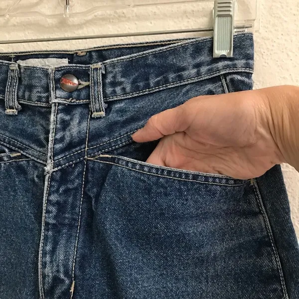 Vintage Taboo Retro high waisted high-rise tapered leg denim jeans 26*‎ - Image 4