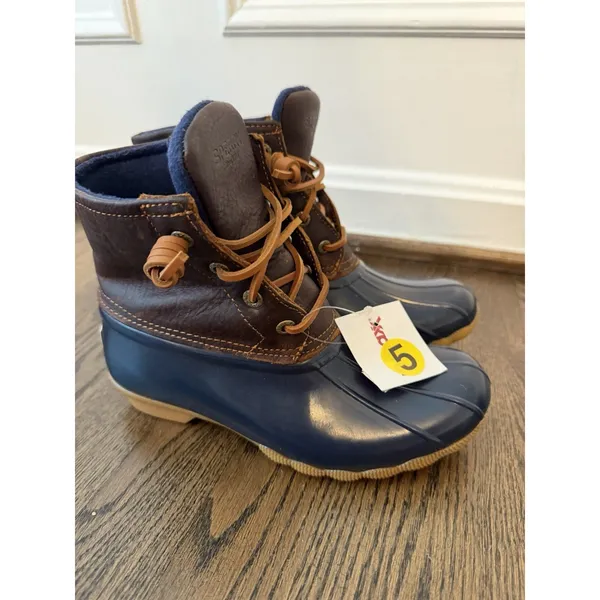 Sperry Women's Saltwater Duck Boot, Tan/Navy, Size 5 US NWT - Image 15