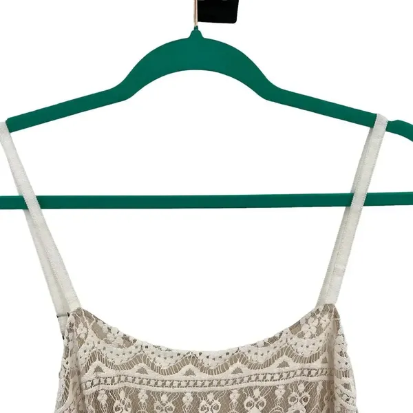 Alice + Olivia Cassia Romper Sleeveless Lace Crochet‎ Zipper White Beige Size 8 - Image 4