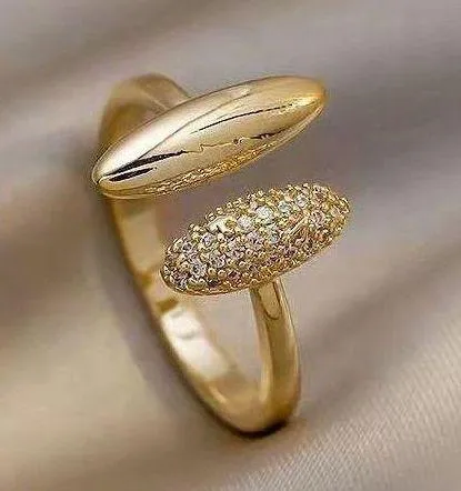 18K Gold Plated Adjustable Open Ring for Women,Statement Ring,Gold Ring - Image 2