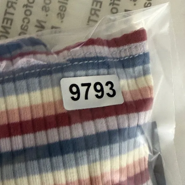 Reformation Jeans Womens Medium Ribbed Striped Cami Tank Top Red Blue Cream - Image 7