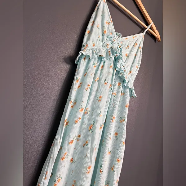 BILLABONG Cottage Core Light Blue Sleeveless Maxi Dress Women’s Sz XS EUC - Image 2