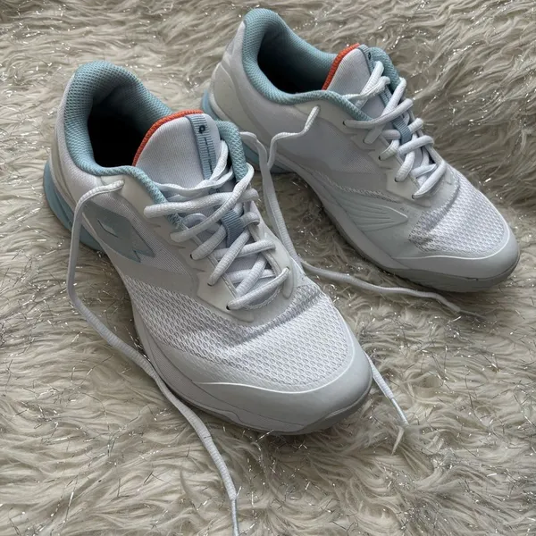 Lotto White and Blue Women's Miracle 400 Sneakers Size 8 - Image 2