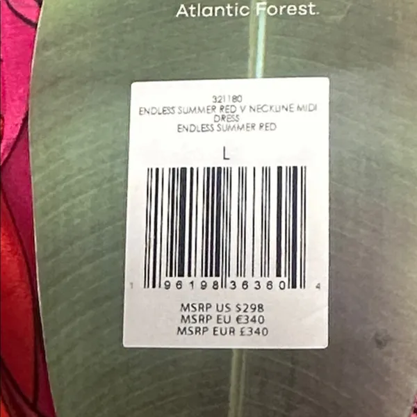 NWT Farm Rio Red Endless Summer V Neck Midi Dress Sz L - Image 6