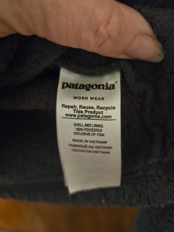O Patagonia Navy Fleece Pullover Small - Image 3