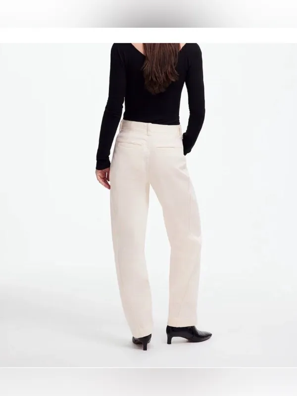 Madewell Jeans Womens Tapered Denim Trousers Vintage Ivory High Rise NWT - Image 3