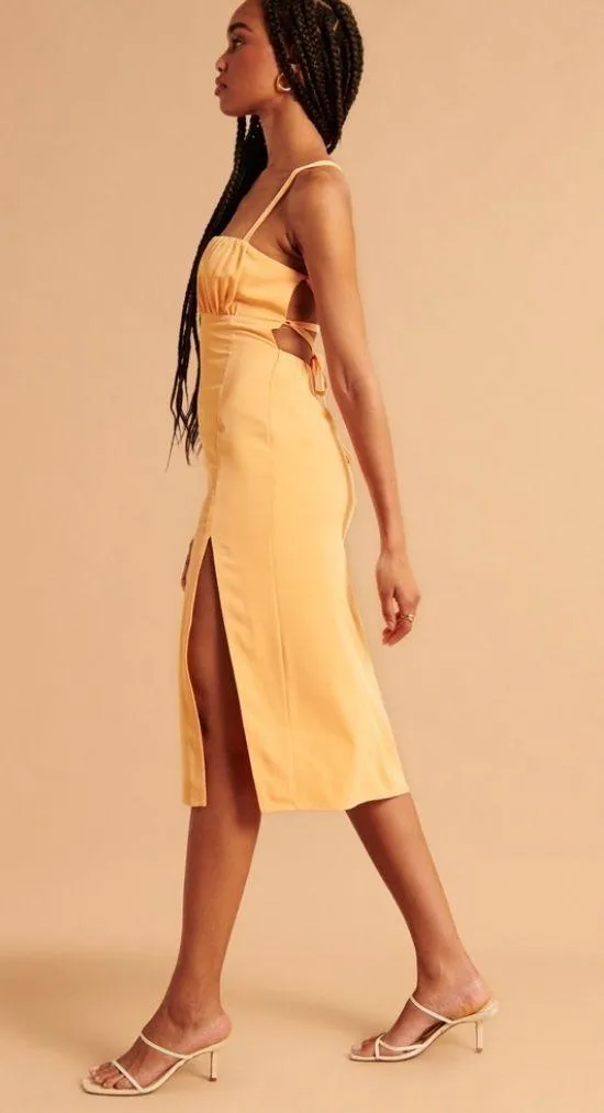 Abercrombie Yellow Midi Dress - Image 5