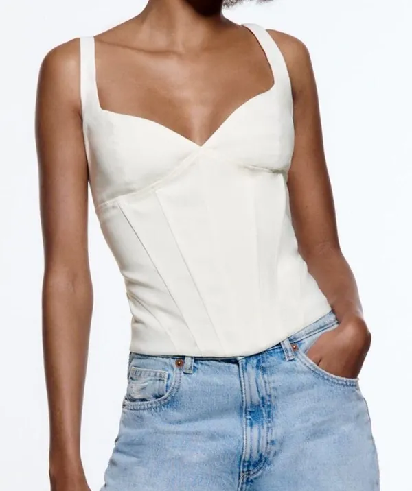 ZARA white corset top XS - Image 2
