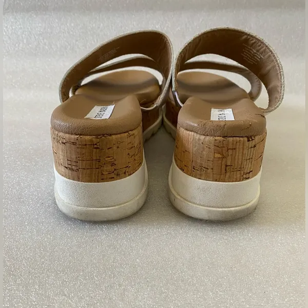 Steve Madden Thalia White Cork Wedge sandals size 9.5 - Image 5