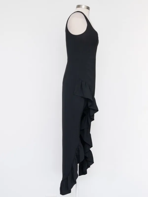Dress the Population‎ - Charlene Asymmetrical Ruffle Mermaid Gown - Image 3