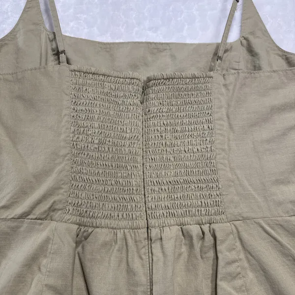 Abercrombie & Fitch Wrap Mini Dress Greenish Tan Womens XL Tall Summer Beach - Image 3