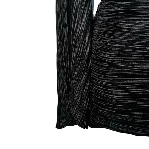 LUCY IN THE SKY Black One Shoulder Mini Dress‎ With Long Sleeve EUC Medium - Image 6