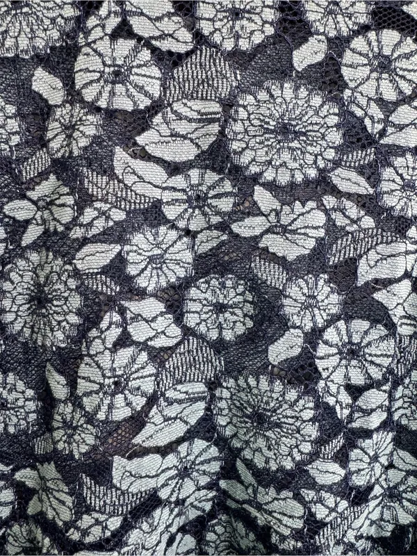 NWOT Dolan Anthropologie Blue Floral Lace Peplum Puff Sleeve Blouse - Image 4