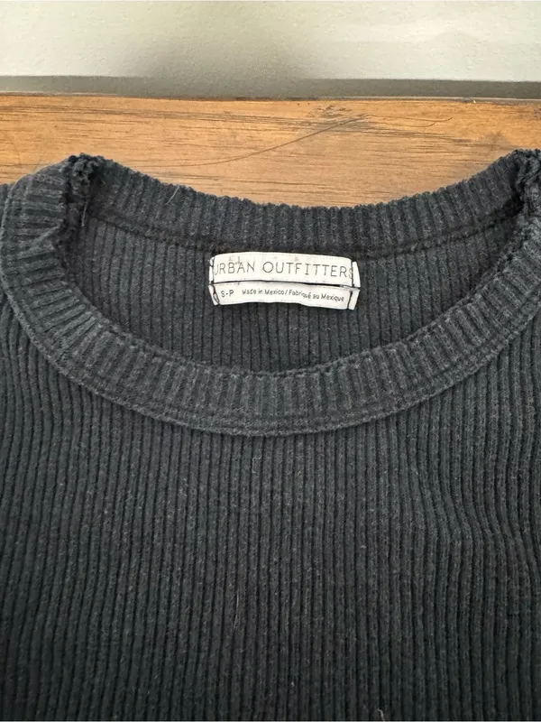 Urban Outfitters Black Ribbed Short Sleeve Tee - Image 2