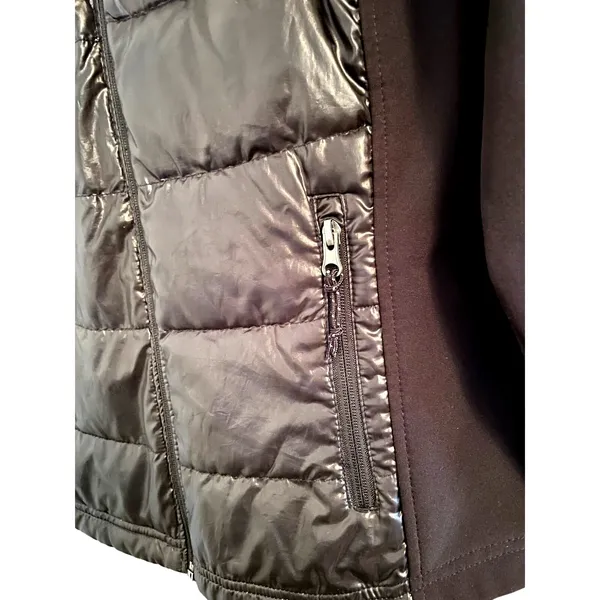 Free Country Black Puffer Hooded Sport Jacket size Small - Image 3