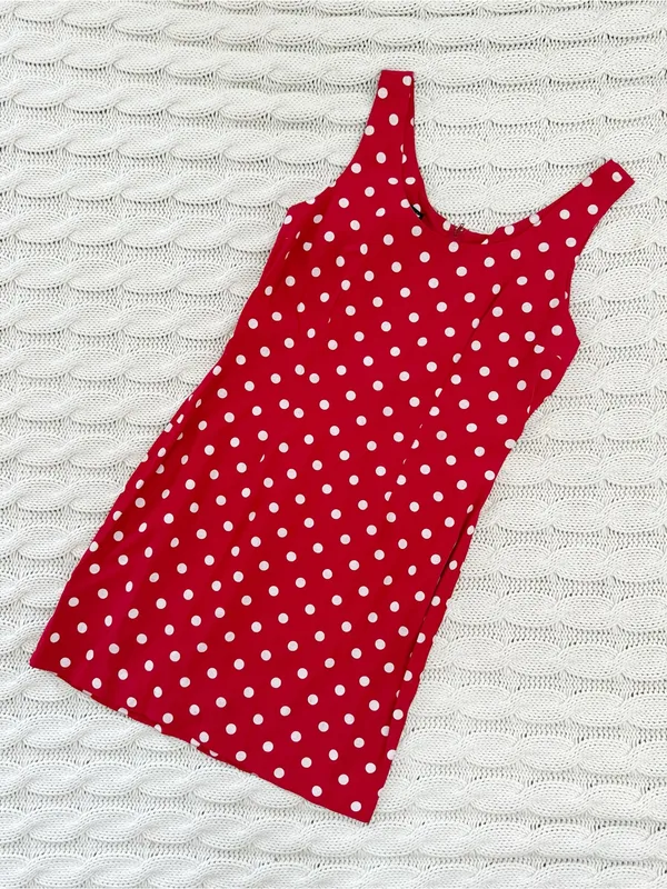 My Michelle Vintage Red and White Polka Dot Mini Dress - Image 2