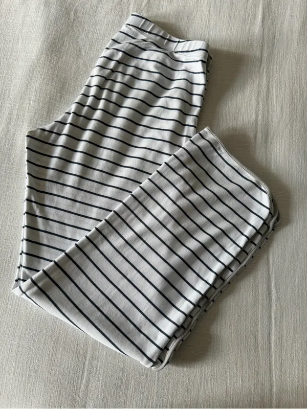 Lake Pima Cotton Stripe Pajama Pants, Medium White - Image 3