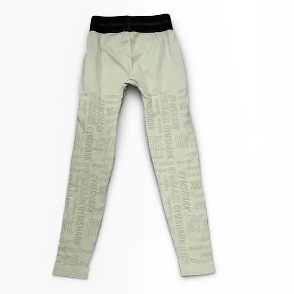 Gymshark Sage Green‎ All Over Logo Print Low Rise 24" Seamless Leggings Small - Image 2