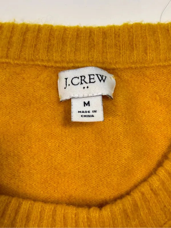 J. Crew Wool Blend Women's Scoop Neck Sweater in Marigold Size Medium - Image 5