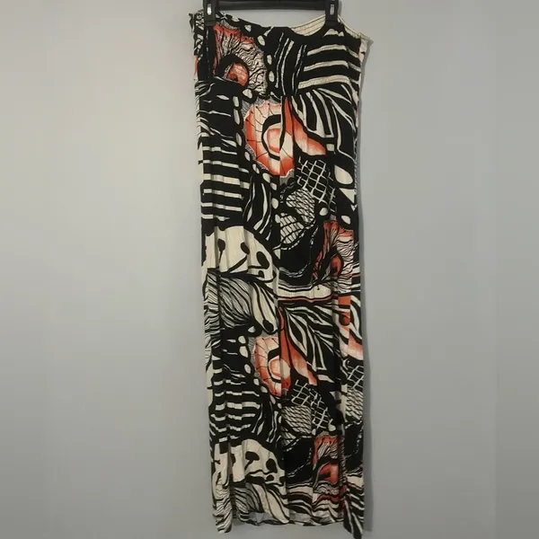Mark. Strapless Sun Dress beach cover up black white orange size xxl - Image 4