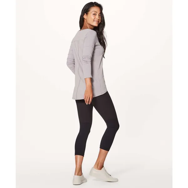 Lululemon Another Round Pima Cotton Long Sleeve Shirt in Dark Chrome WOMEN SMALL - Image 4