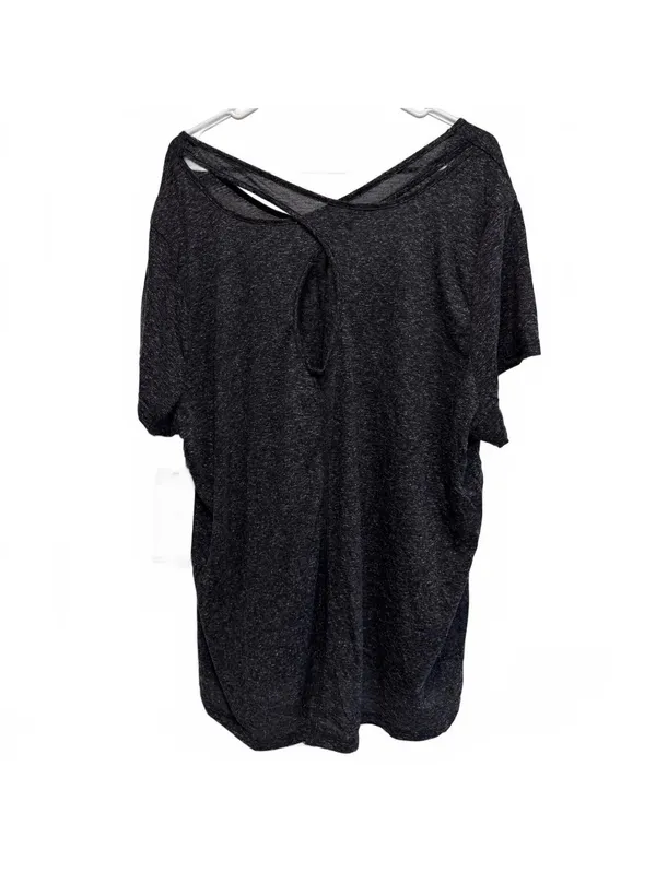 RBX Charcoal Gray Crossed Back Athletic V-Neck Top Plus Size 3X - Image 2