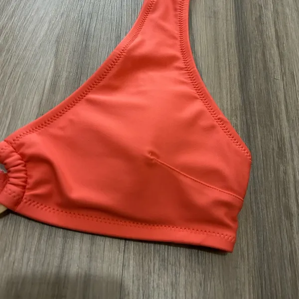 Aerie Tortoiseshell Ring Wide Straps Beach Scoop Bikini Top Sz L - Image 8