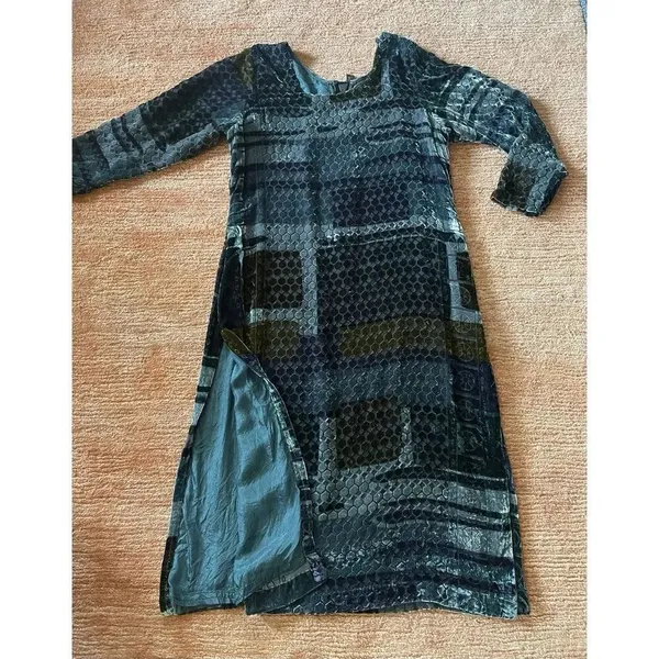 Women Kurta Pakistani Indian Kurti Shirt Dress S velvet silk and silk lining - Image 2