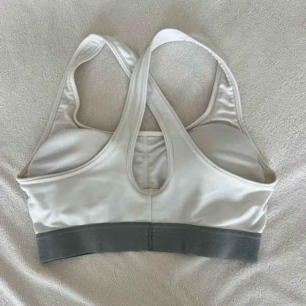Under Armour Women's White and Gray Sports Bra - Image 2