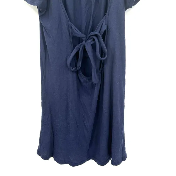 Splendid size small blue short sleeve blouse‎ top shirt tie back supma cotton - Image 4